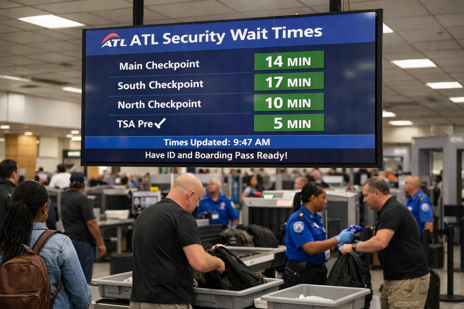 ATL Airport Security Wait Times +1-833-641-1988