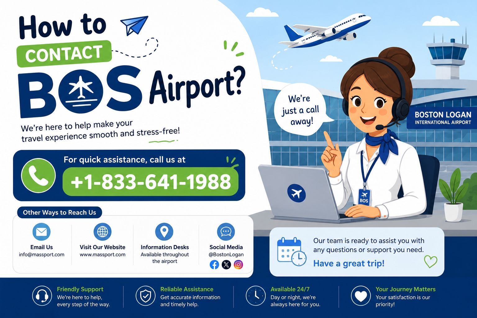 How to Contact BOS Airport? +1-833-641-1988