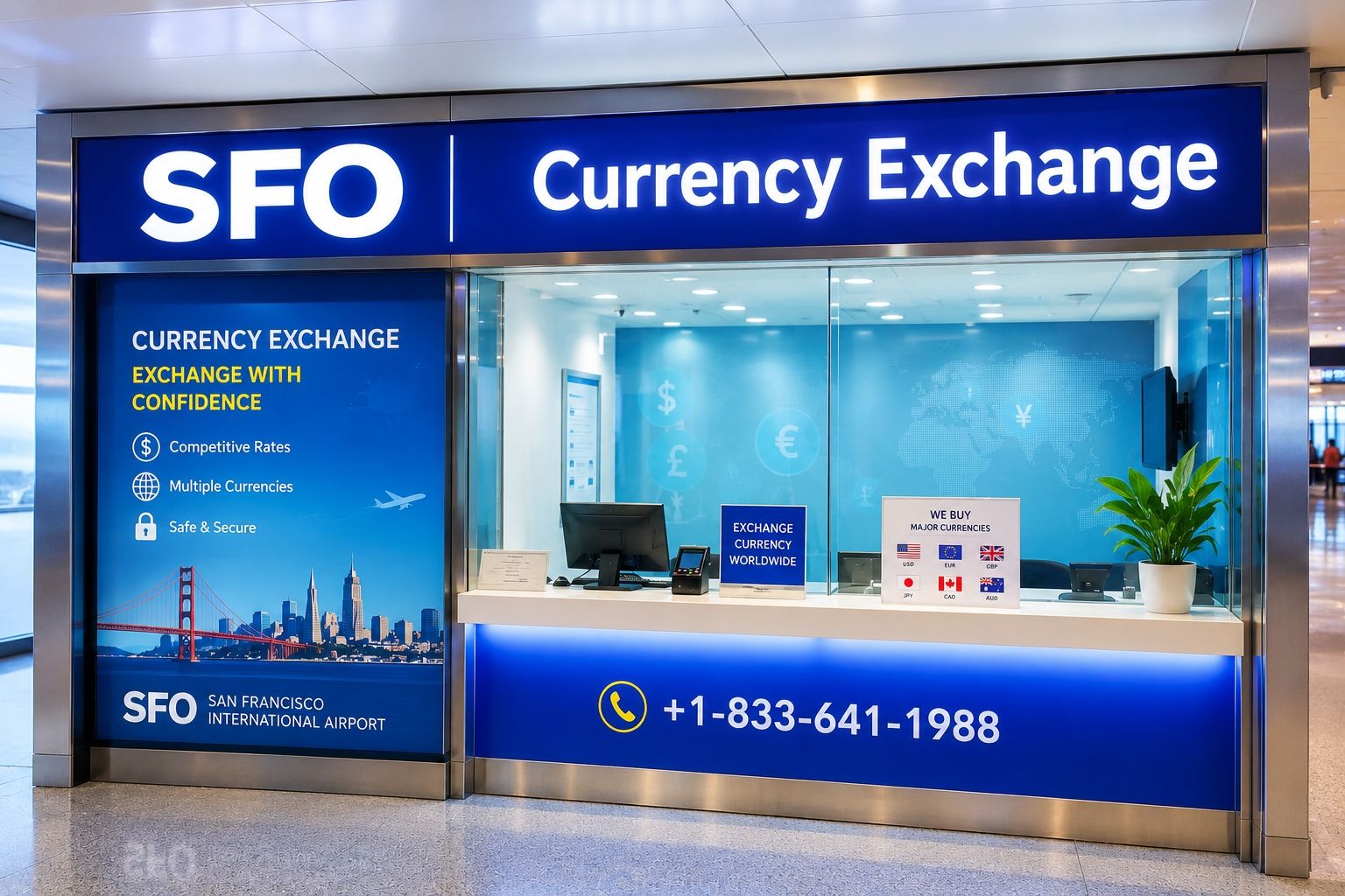 SFO Airport Currency Exchange +1-833-641-1988