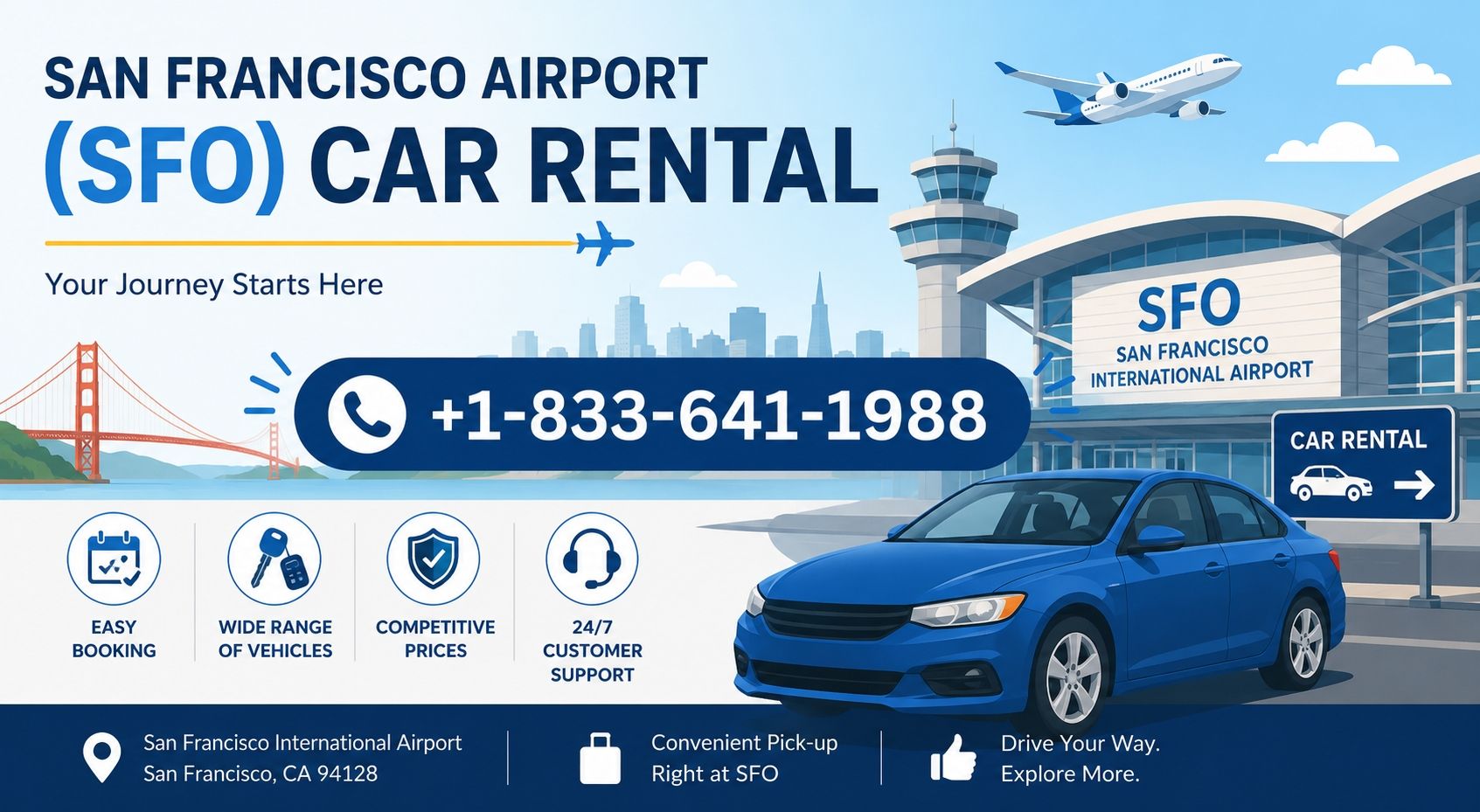 San Francisco Airport (SFO) Car Rental +1-833-641-1988