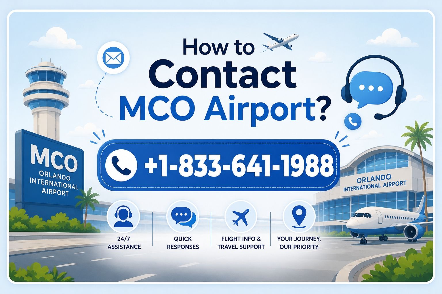 +1-833-641-1988 How to Contact MCO Airport?